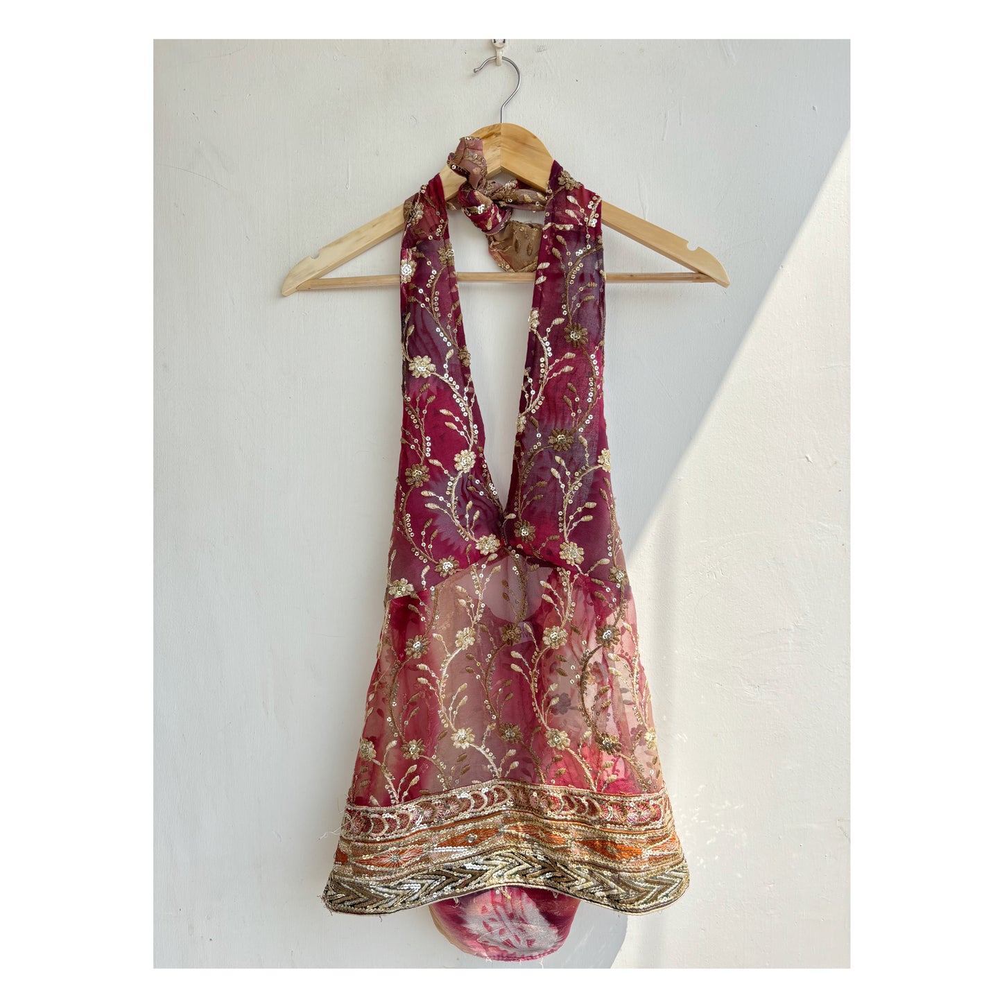 Floral celestial halter neck top