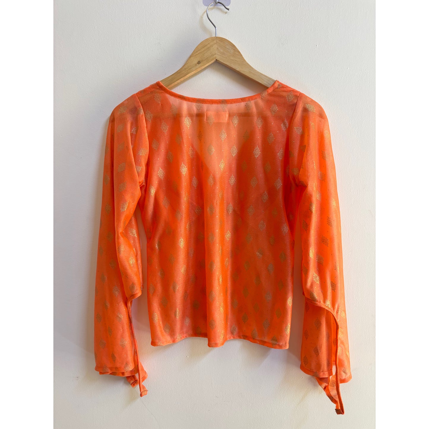 Orange golden weave top