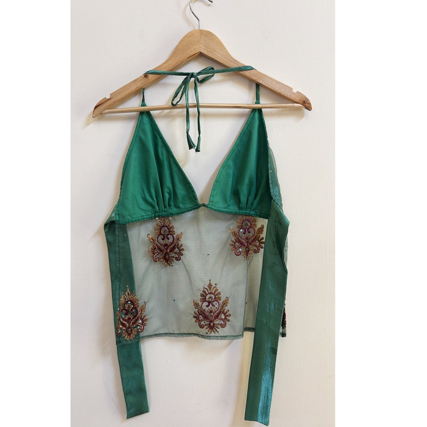 Emerald vintage motif top