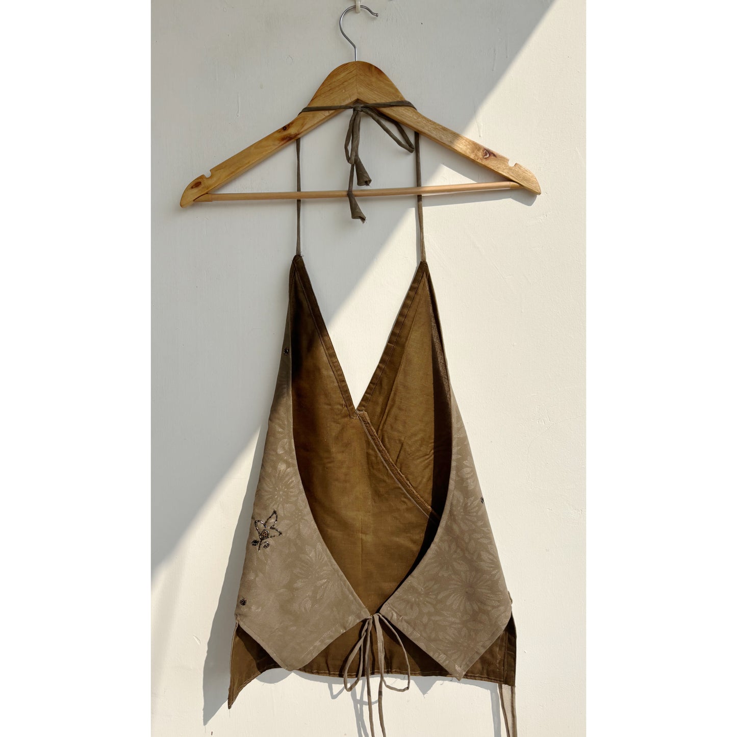 Grey self print with katdana work