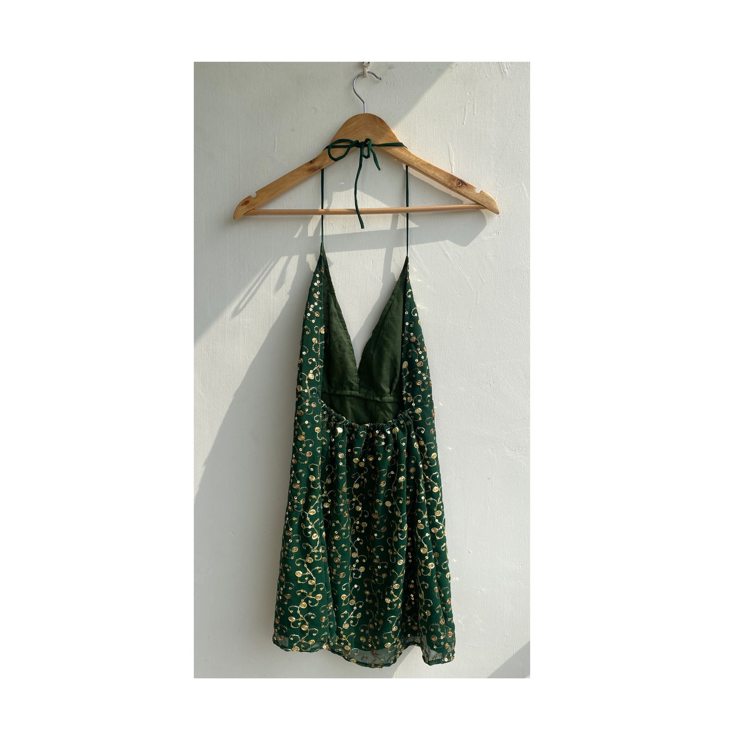 Green embroidery dress