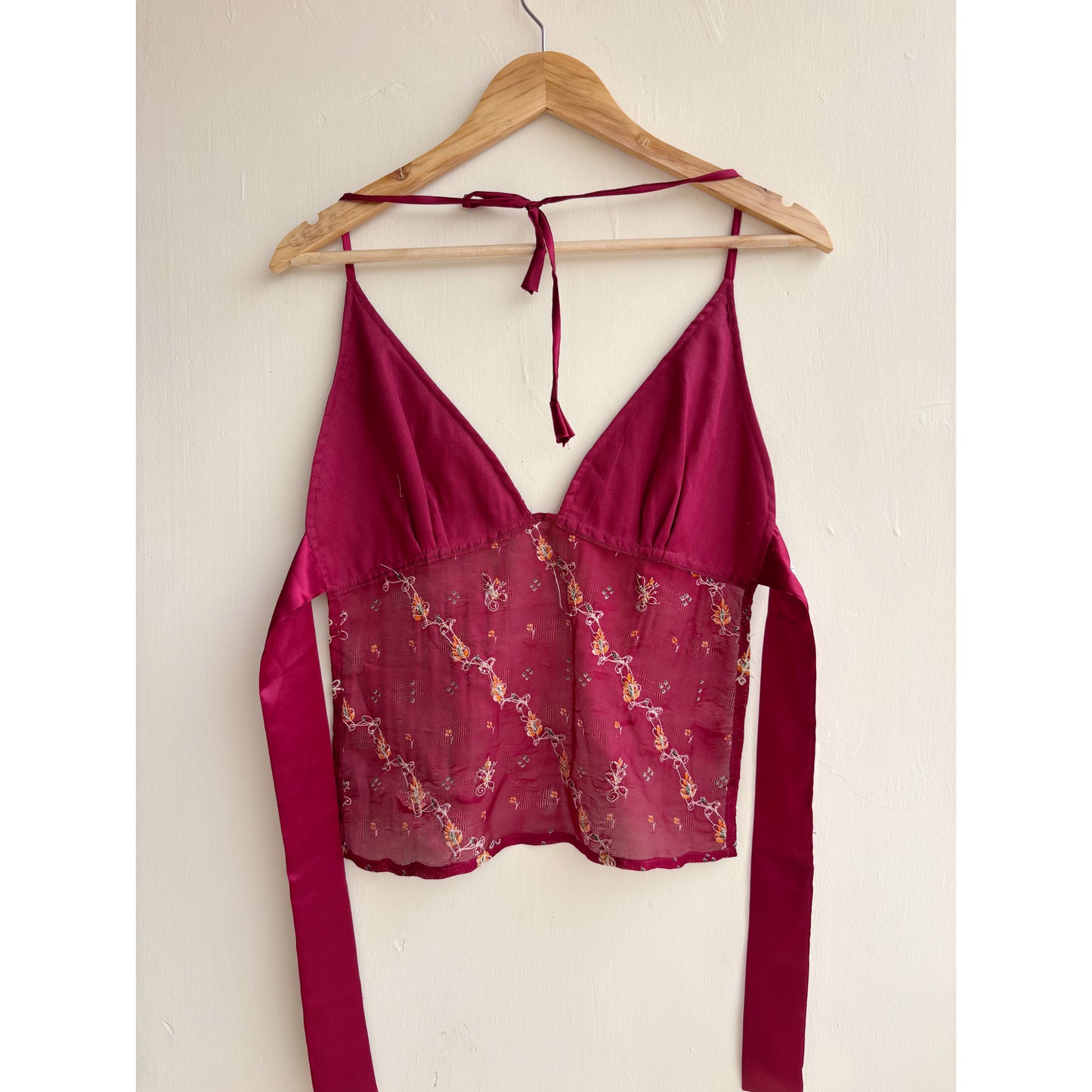Maroon aari work top