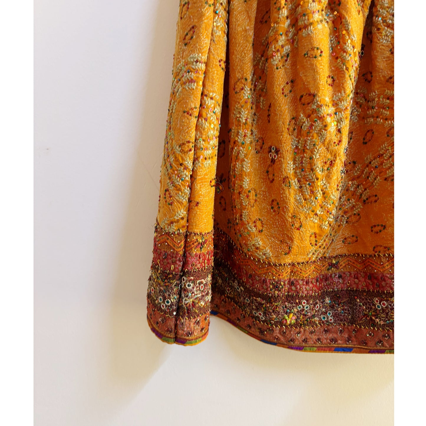 Rich burnt orange embroidered dress