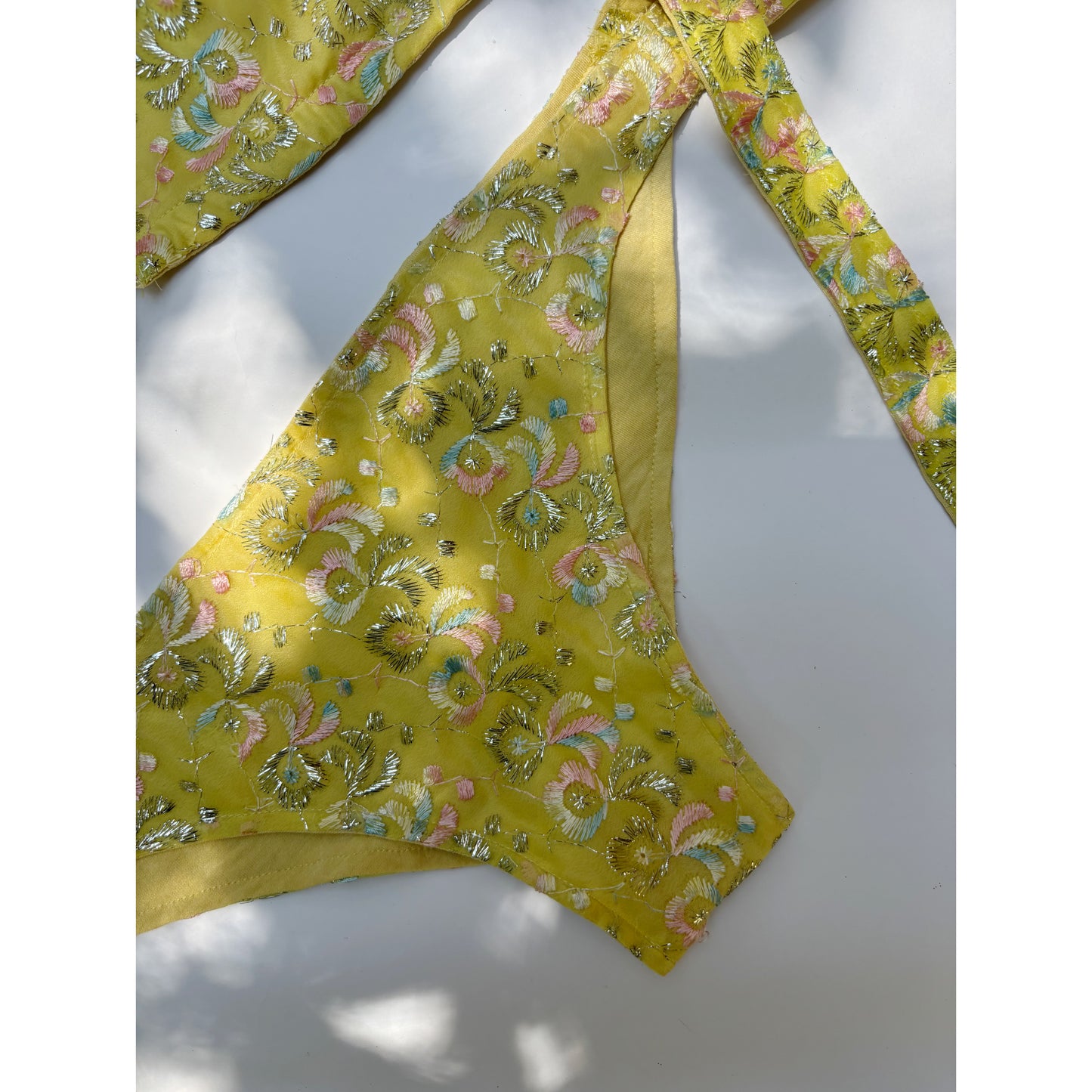 Lemon embroidered bikini