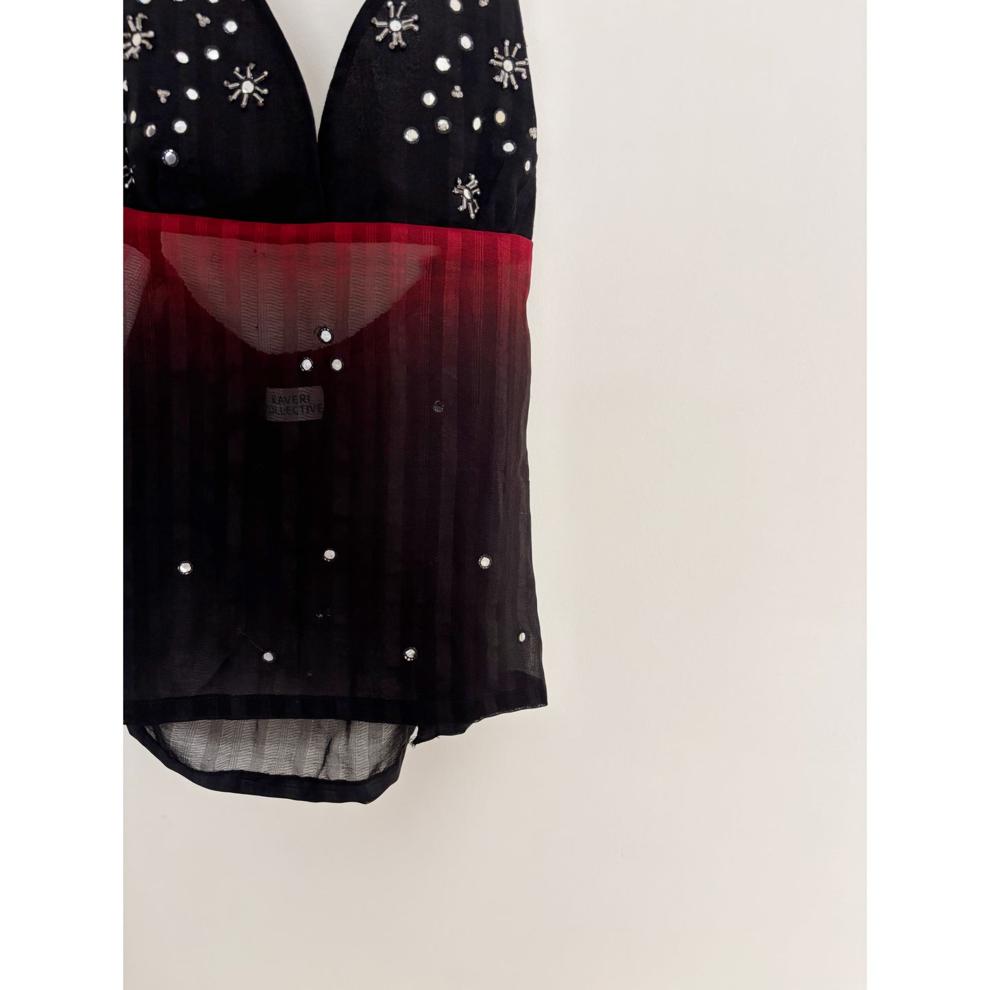 Black & Red Ombre Mirror Work Set