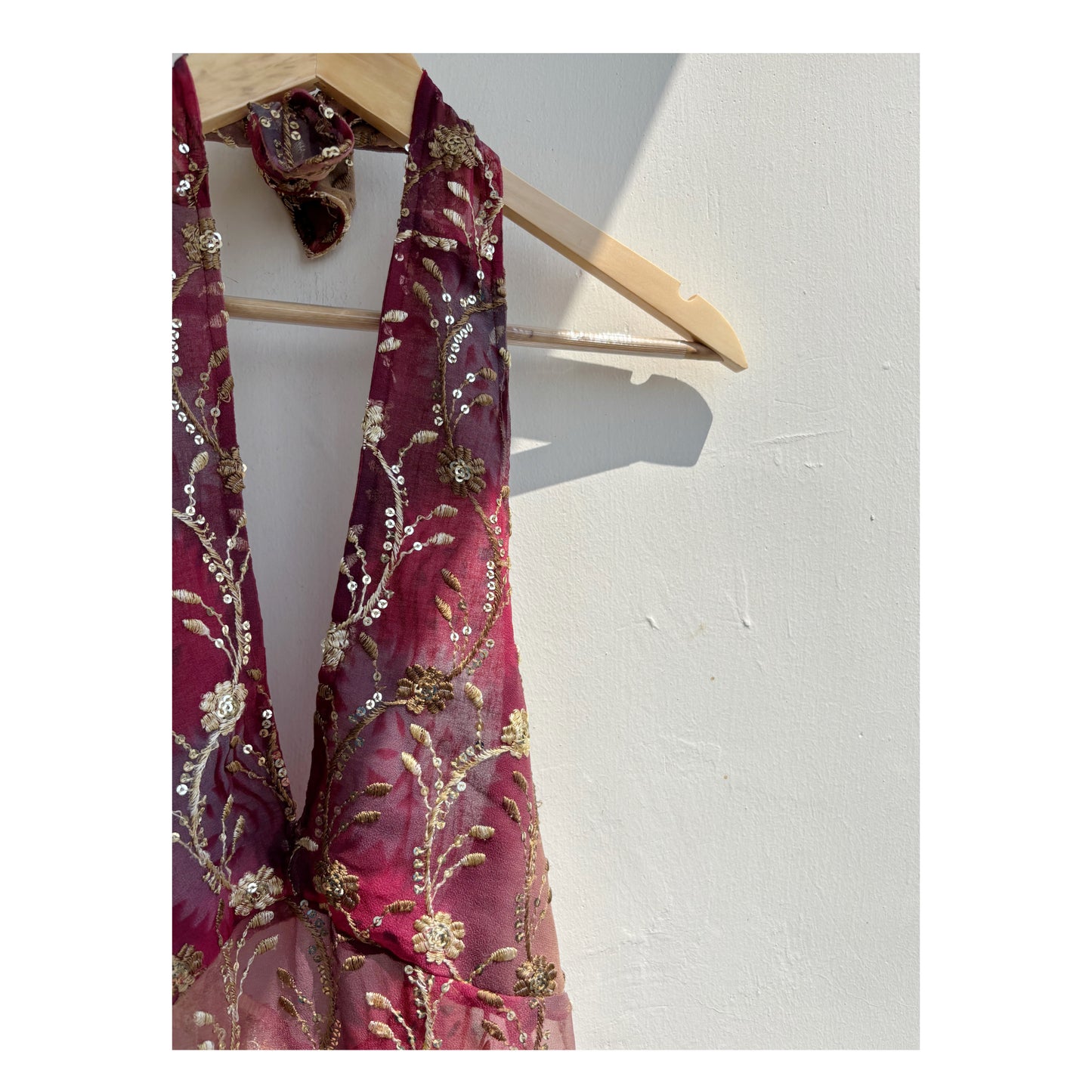 Floral celestial halter neck top