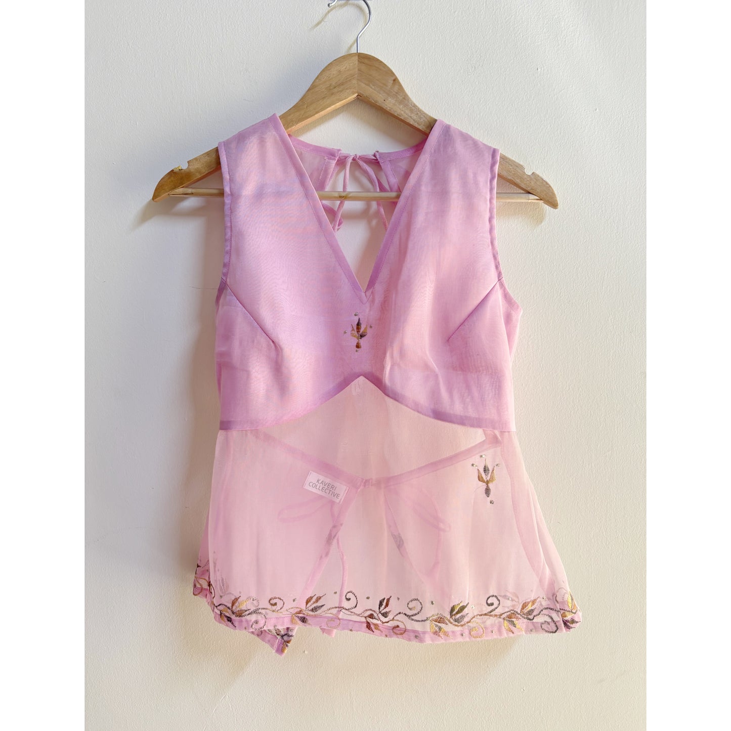 Pink embroidered top