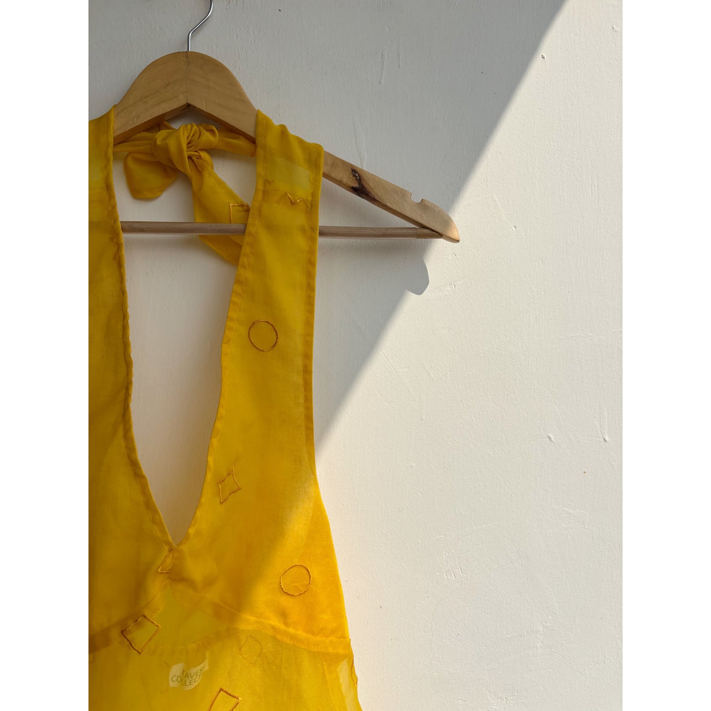Yellow lacy ends top