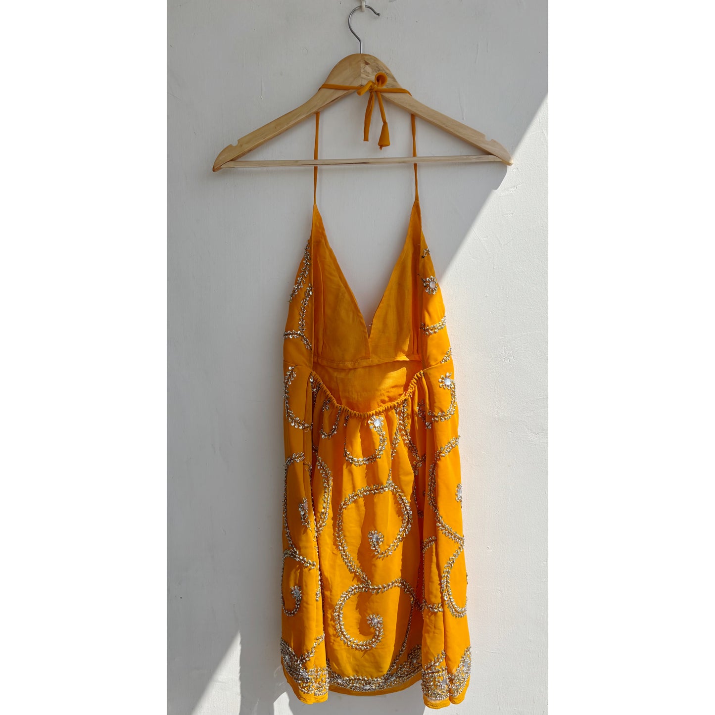 Swirl sequins handwork dress