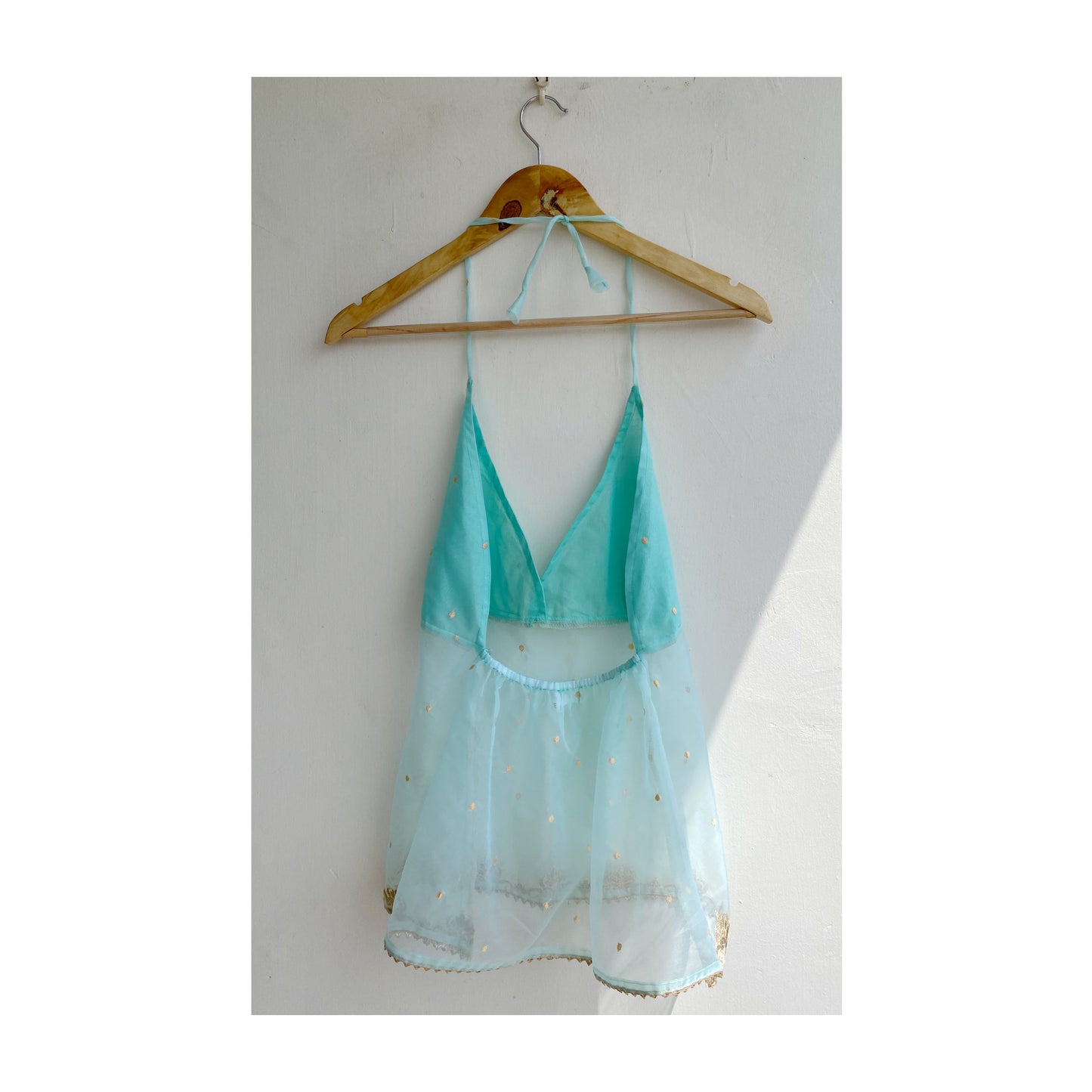 Luna golden thread-work top