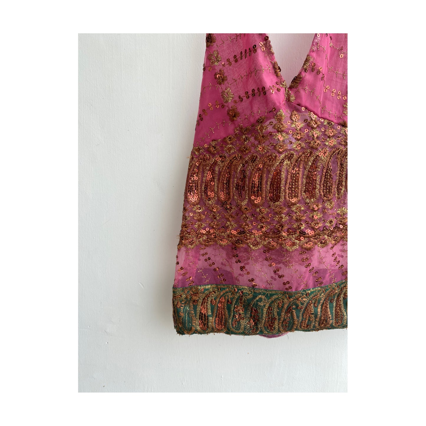 Vintage paisley embroidered top
