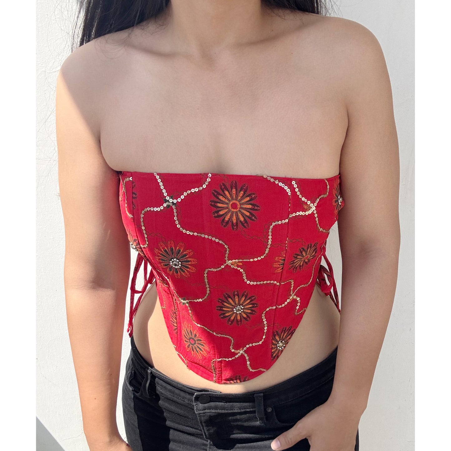 Kaleidoscope red corset