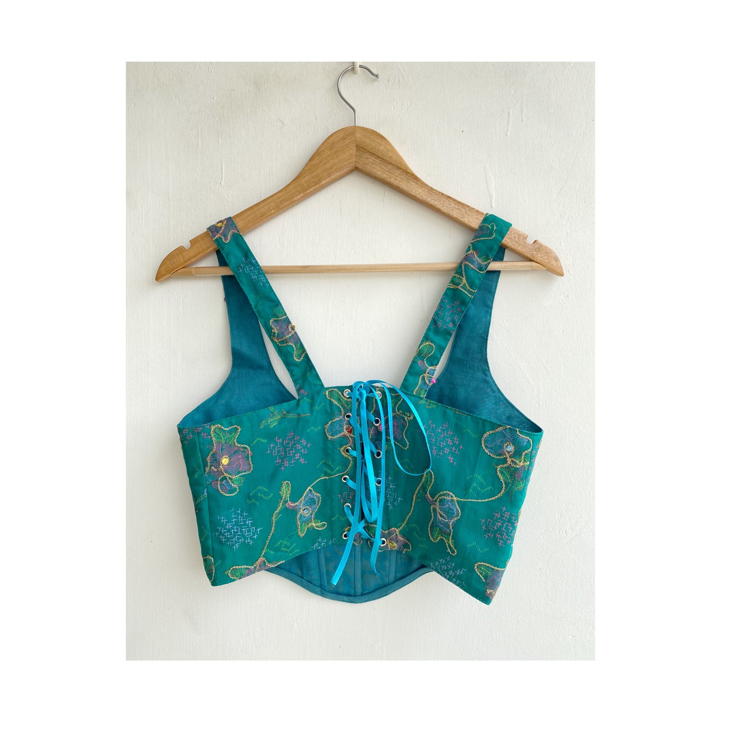 Emerald aari work corset