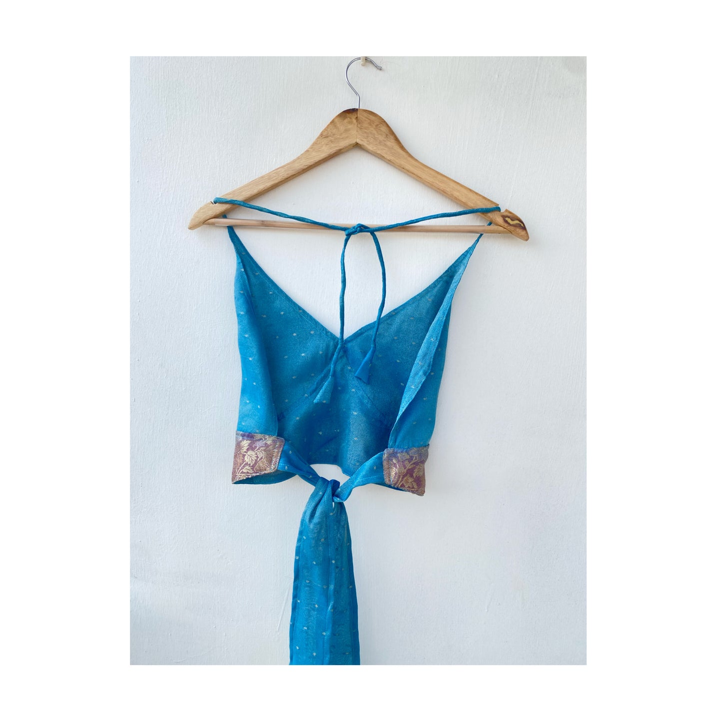 Blue with purple floral border