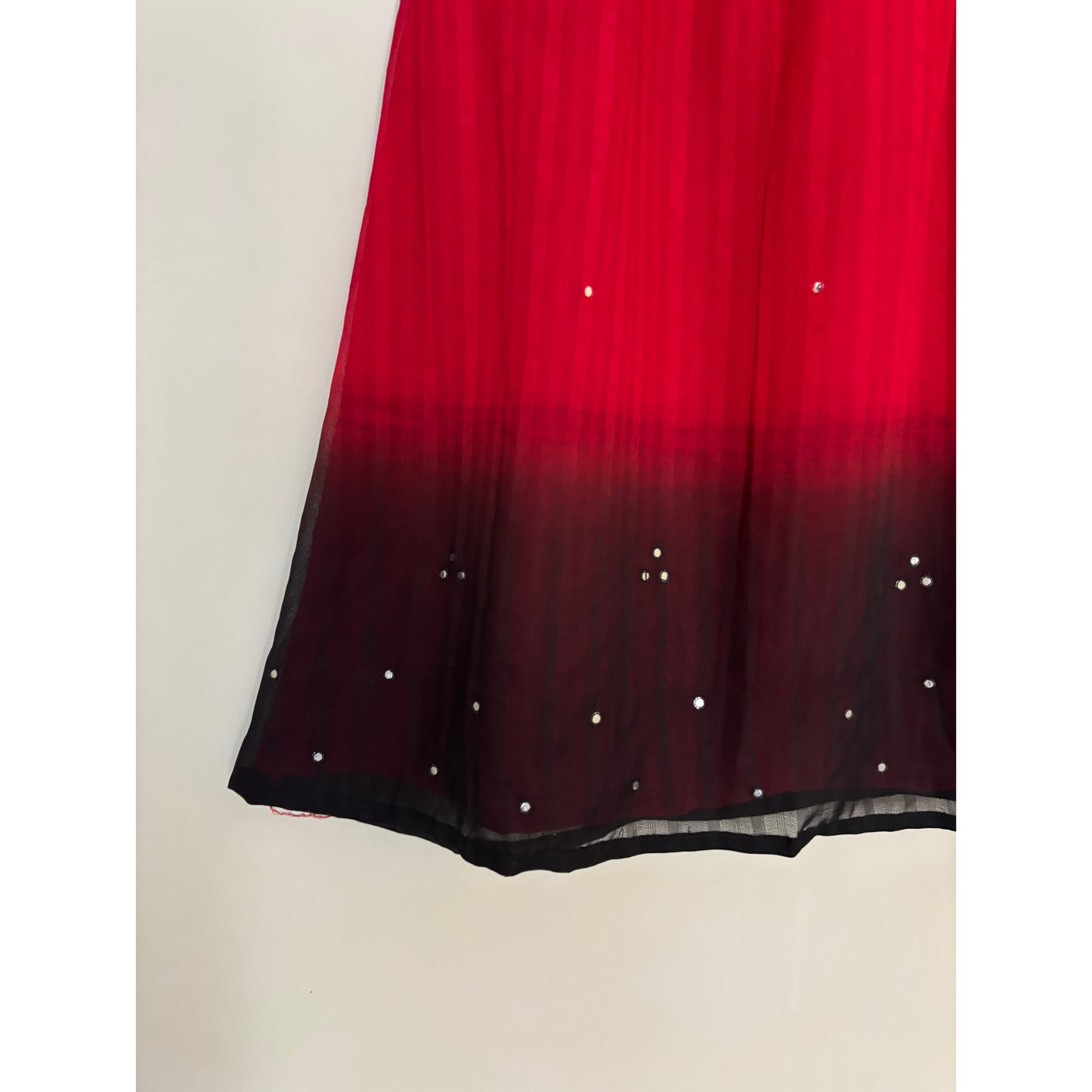 Black & Red Ombre Mirror Work Set