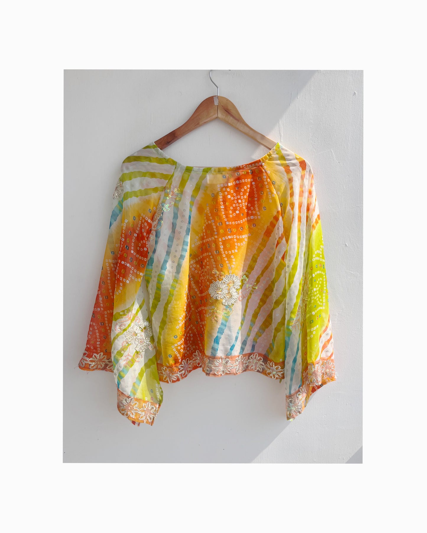 Rangeen bandhani with sequins and gota work kurta