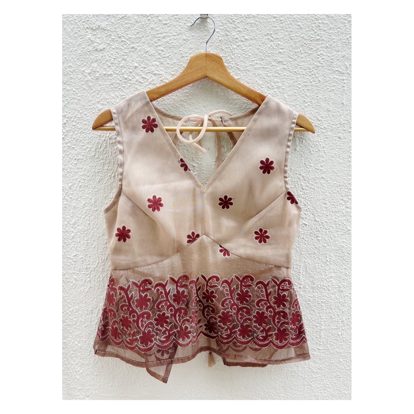 Brown with velvet flower top