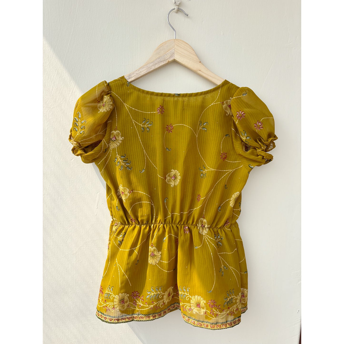 Mustard mughal motif top