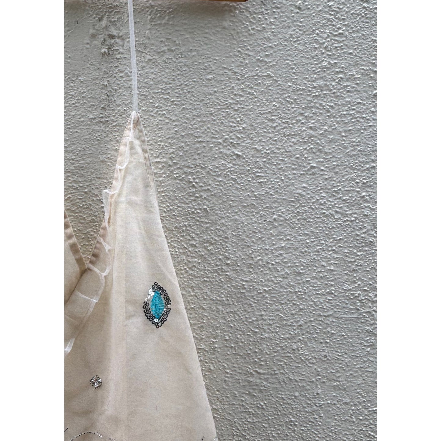 White vintage sequins top
