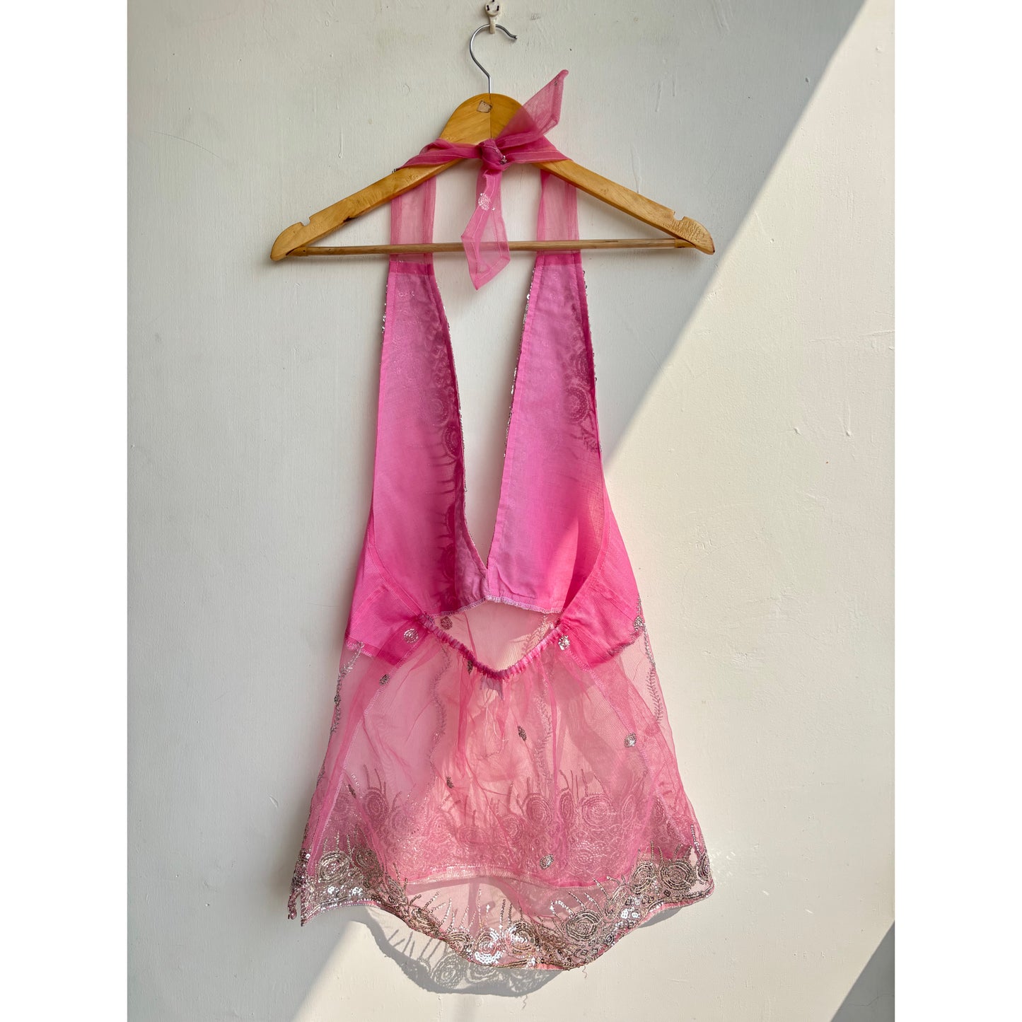 Pink sequins top