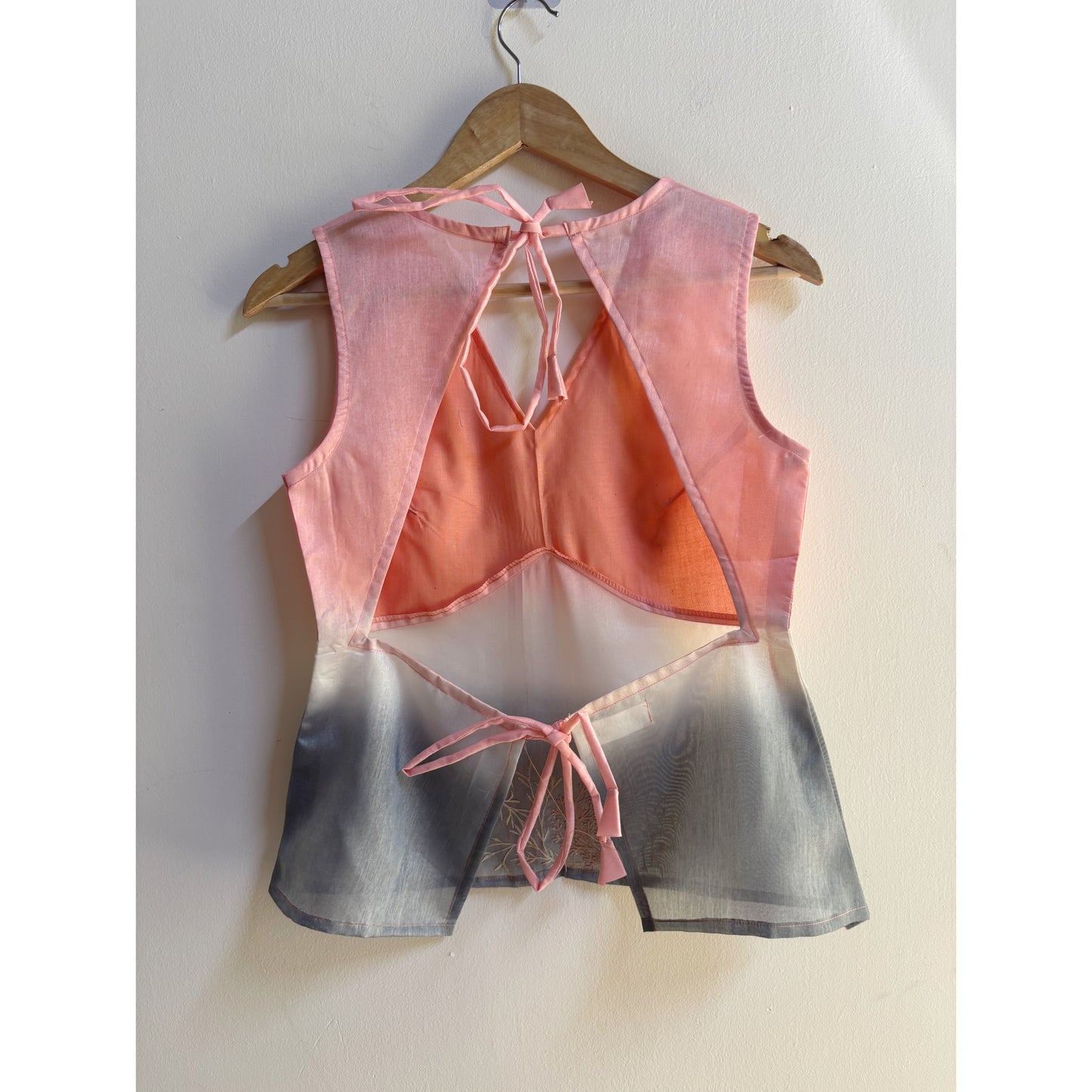 Peachy grey with embroidery