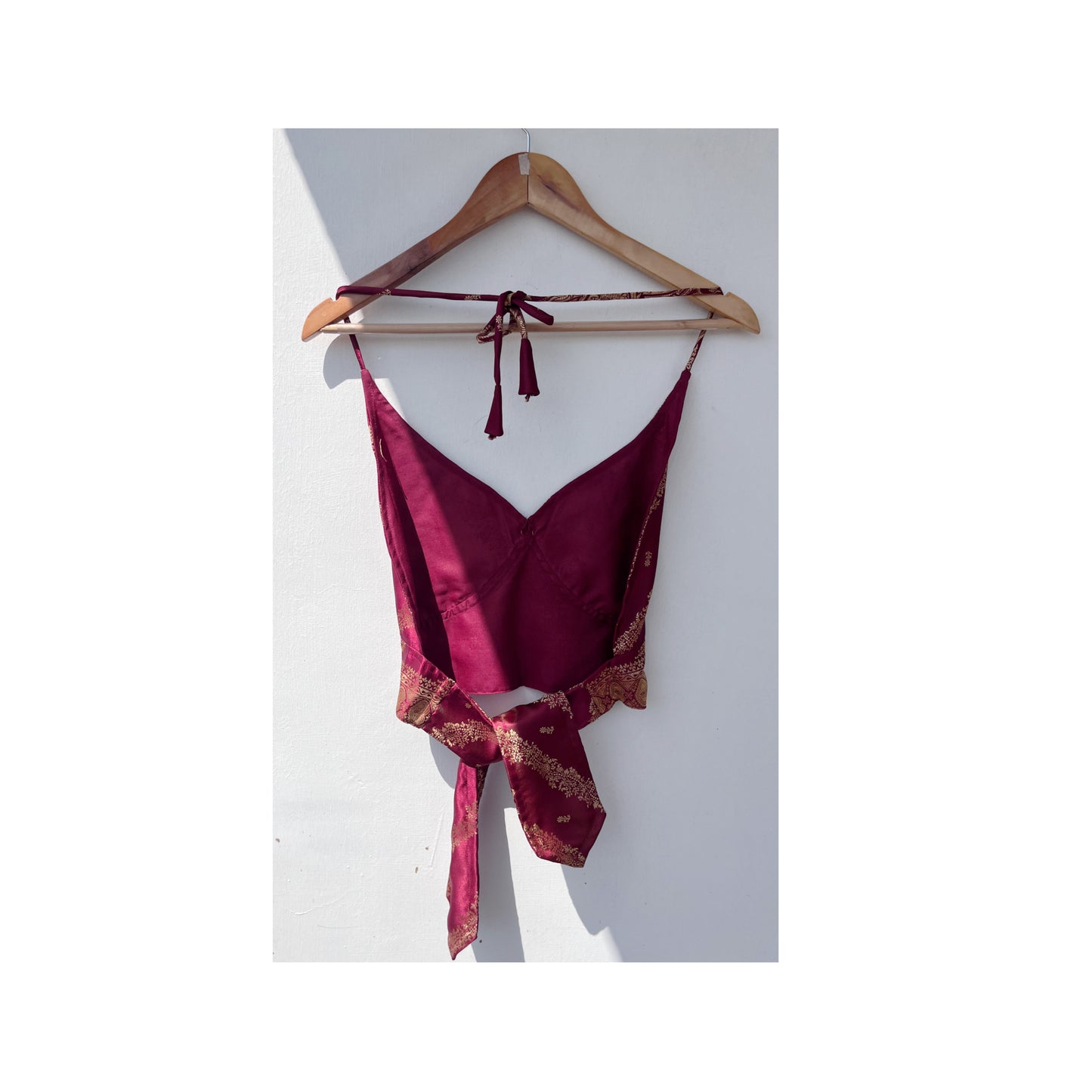 Red golden weaved with border