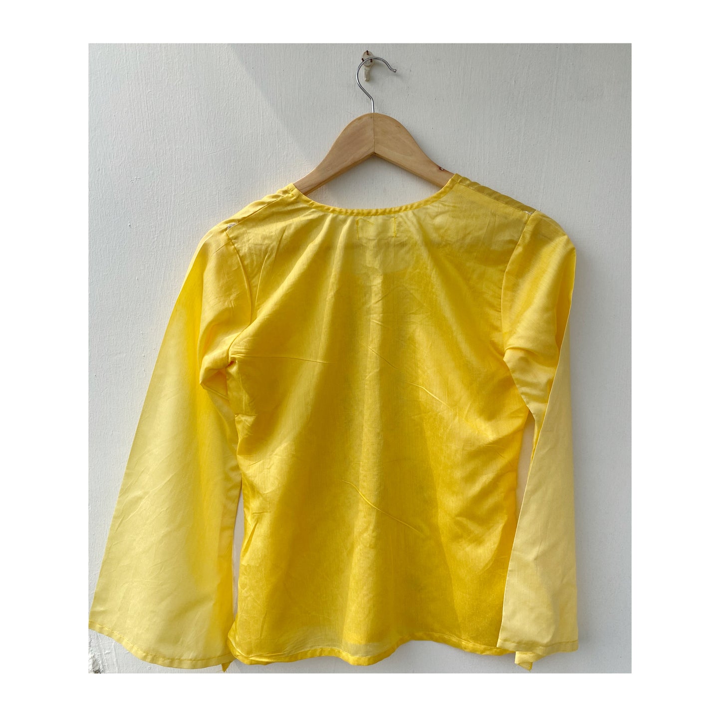 Yellow embroidered kurti