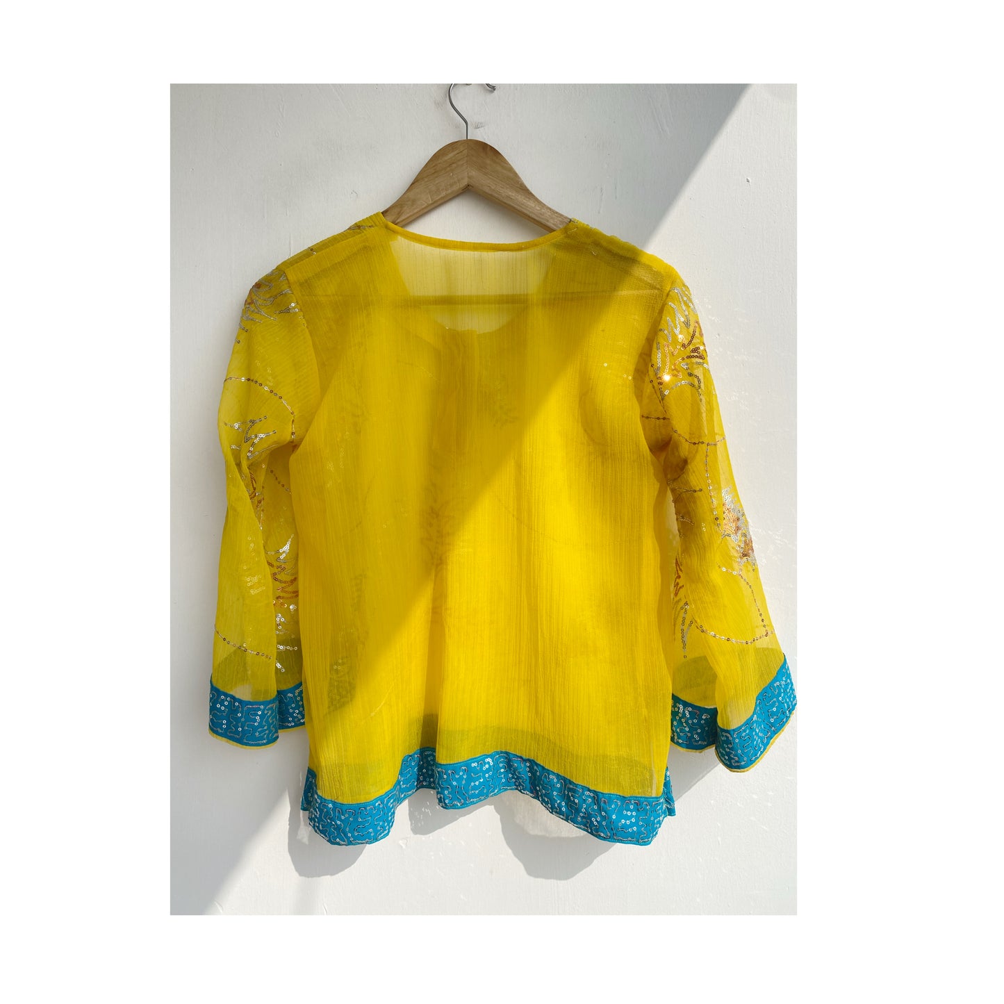 Yellow sequins short kurta