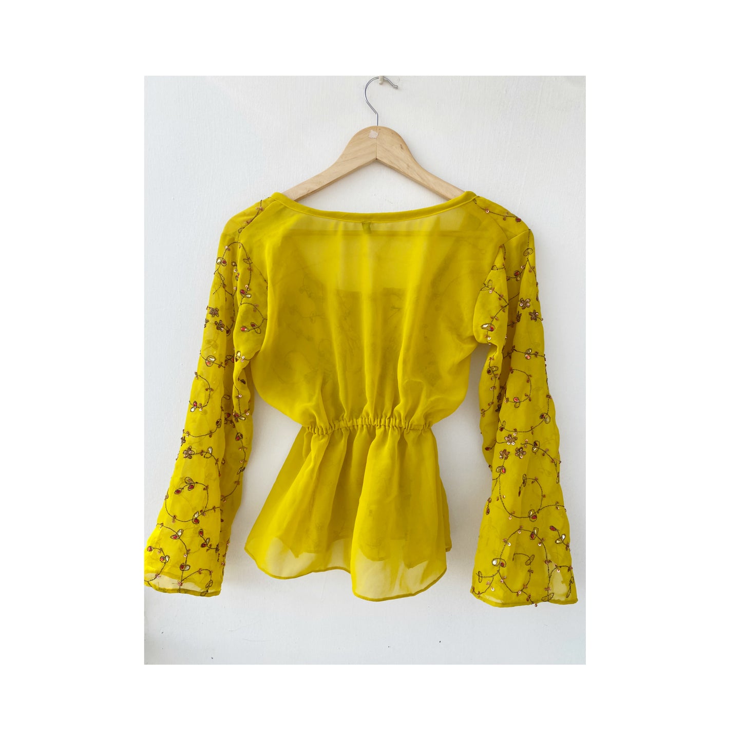 Mustard empire line top