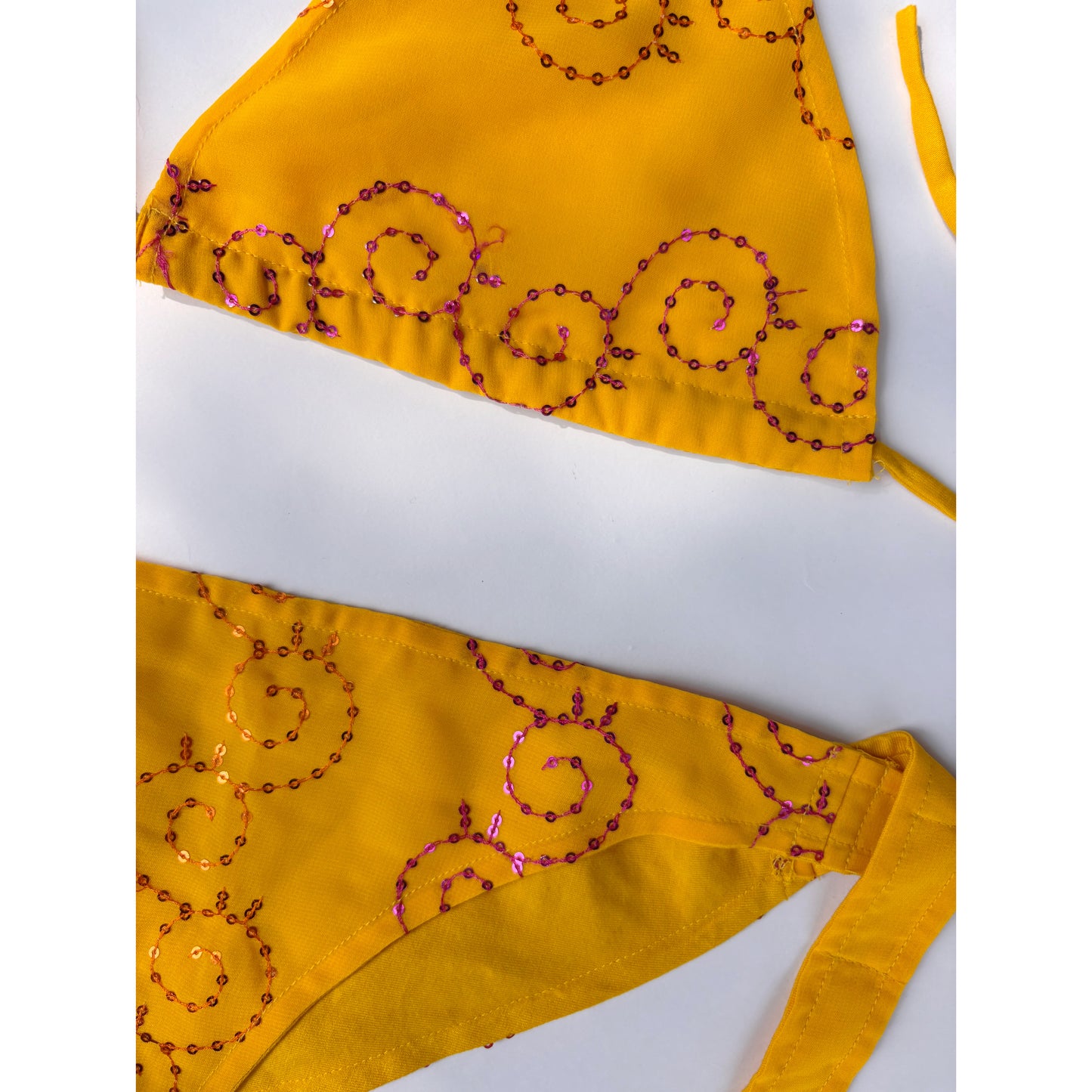 Sunny pink sequins bikini