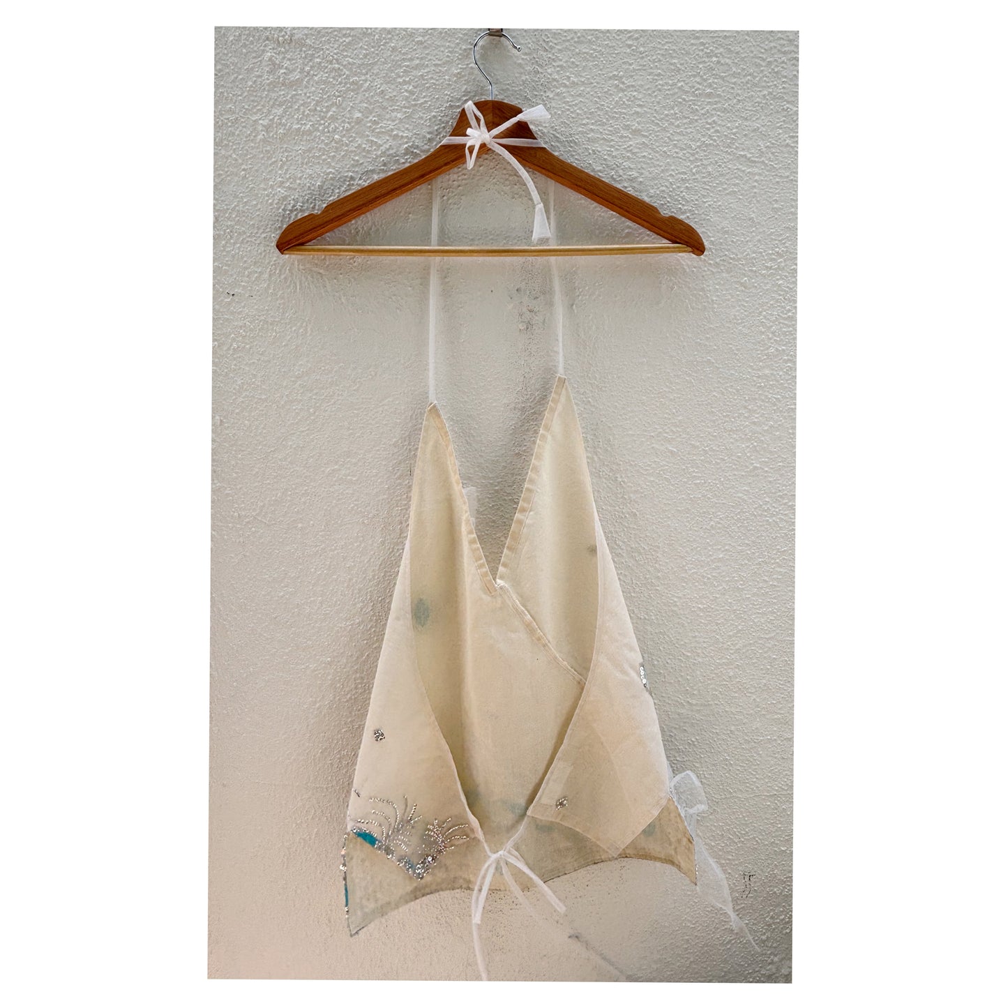 White vintage sequins top