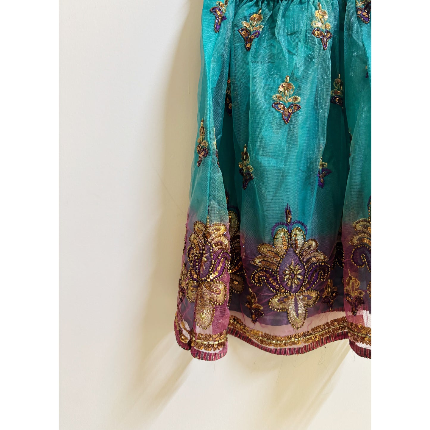 Emerald purple handwork dress