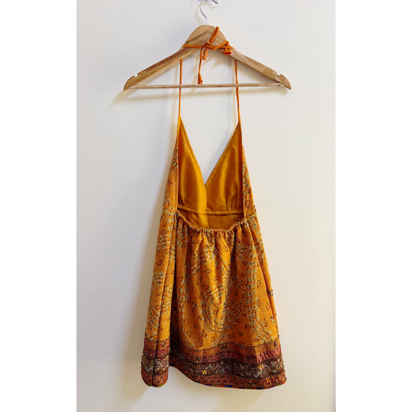 Rich burnt orange embroidered dress