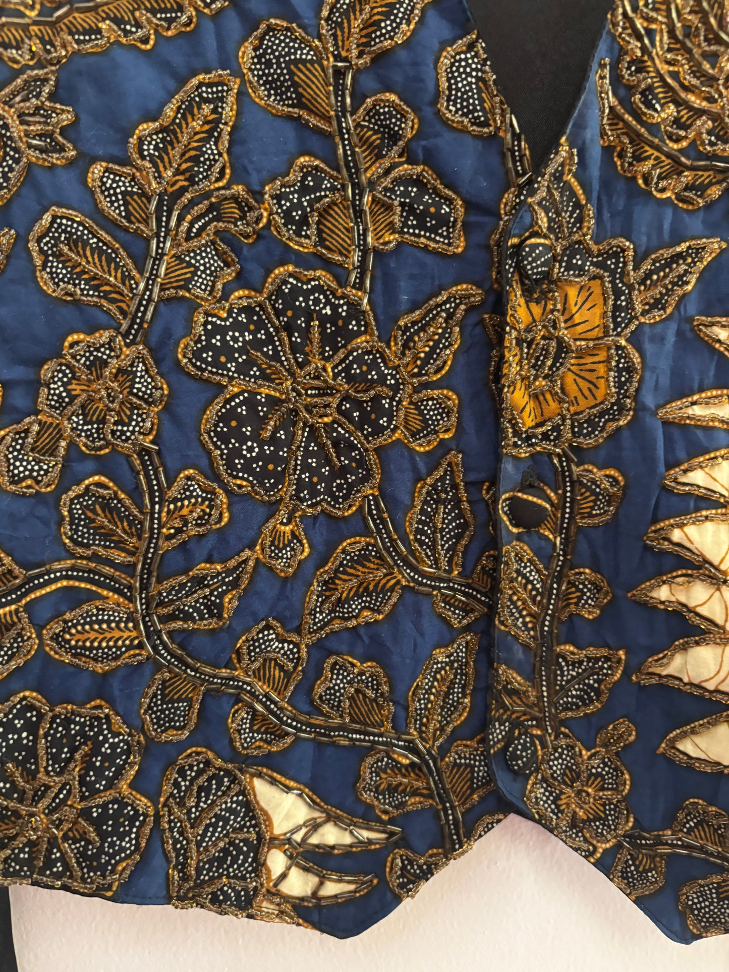 Garuda bird batik vest with handwork details