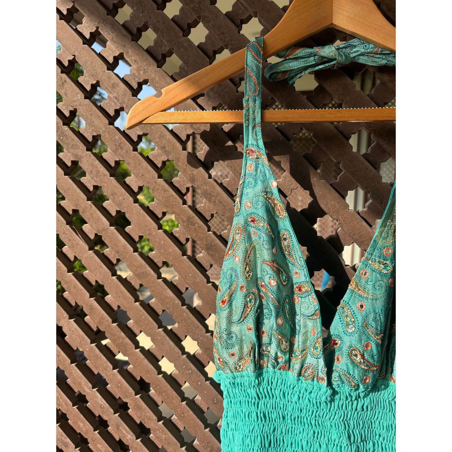 Sage Green Paisley Dream Halter Top