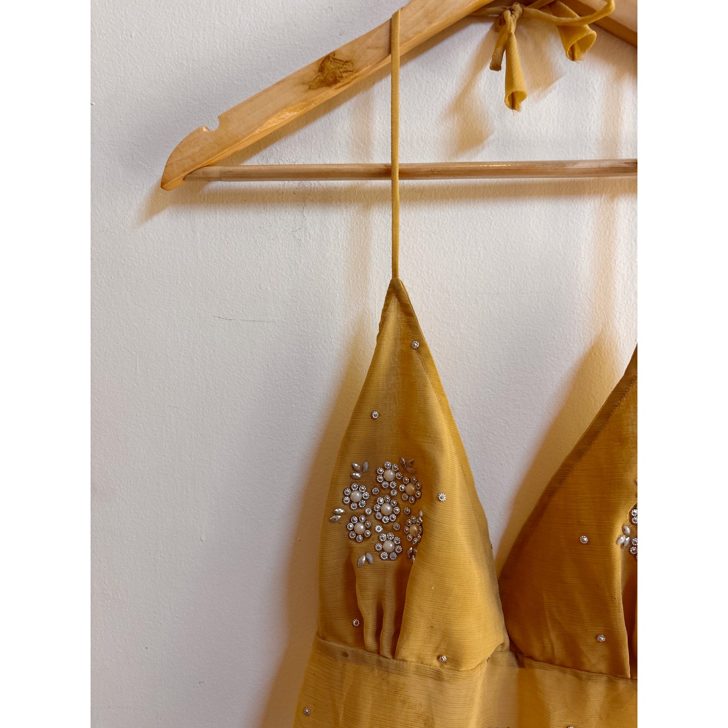 Beige celestial halter neck