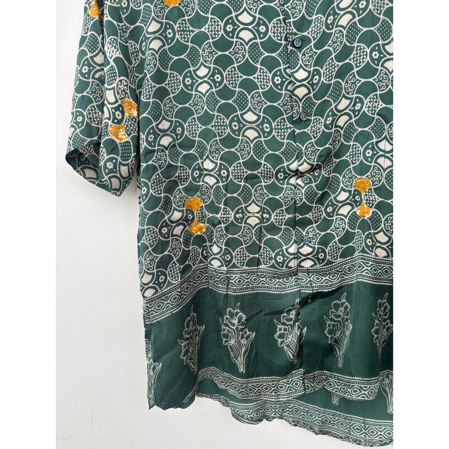 Kaleidoscope ajrakh sequins pop shirt