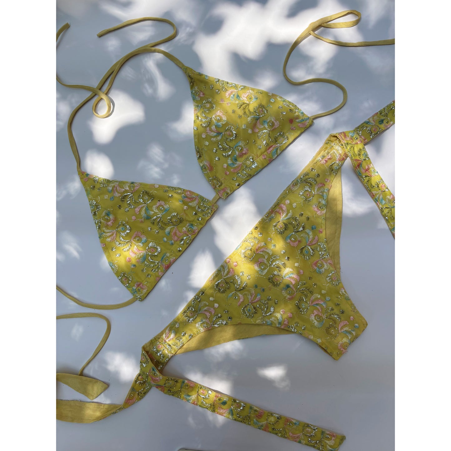 Lemon embroidered bikini