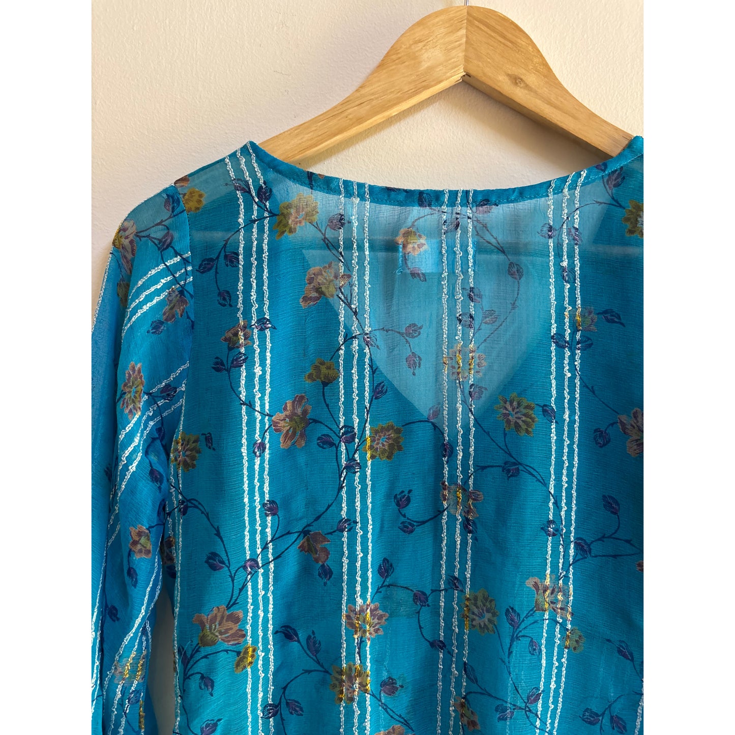 Mughal floral with sequins top