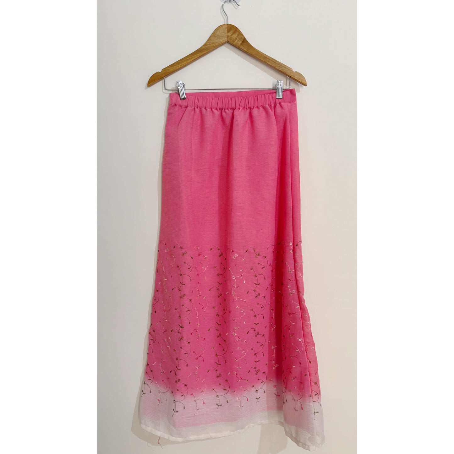 Pink & White Floral Embroidered Set