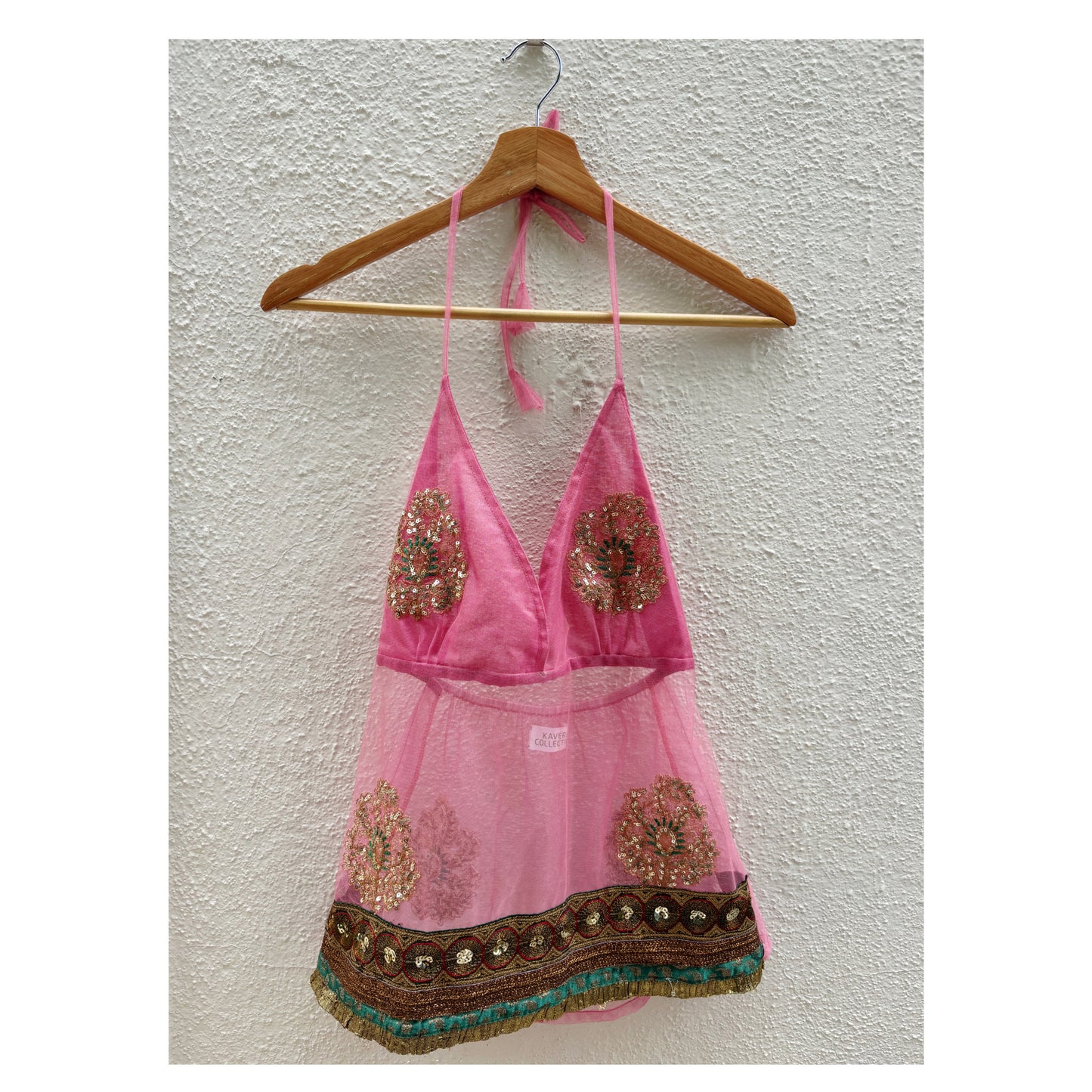 Pink vintage motif top