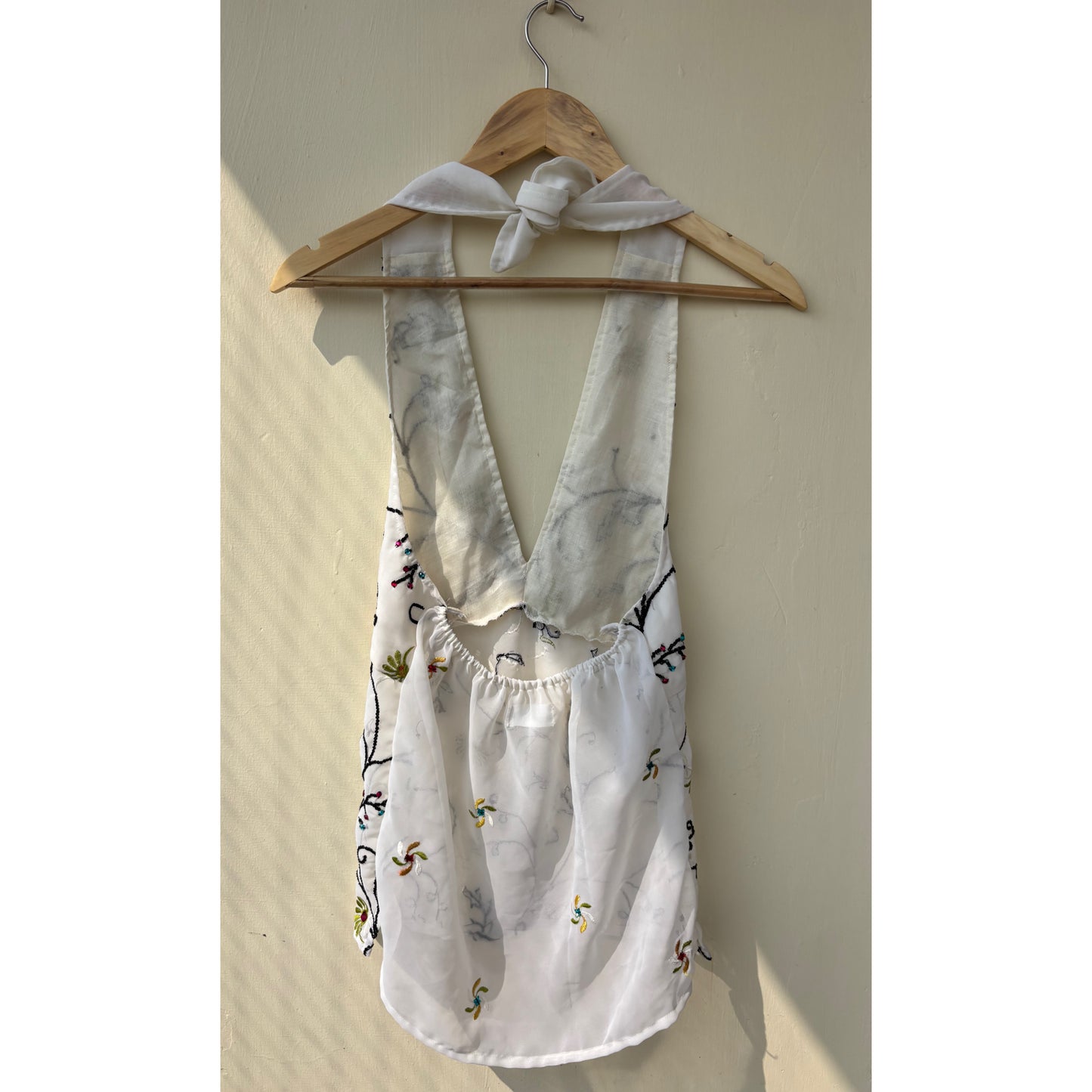 White with black sequin work top