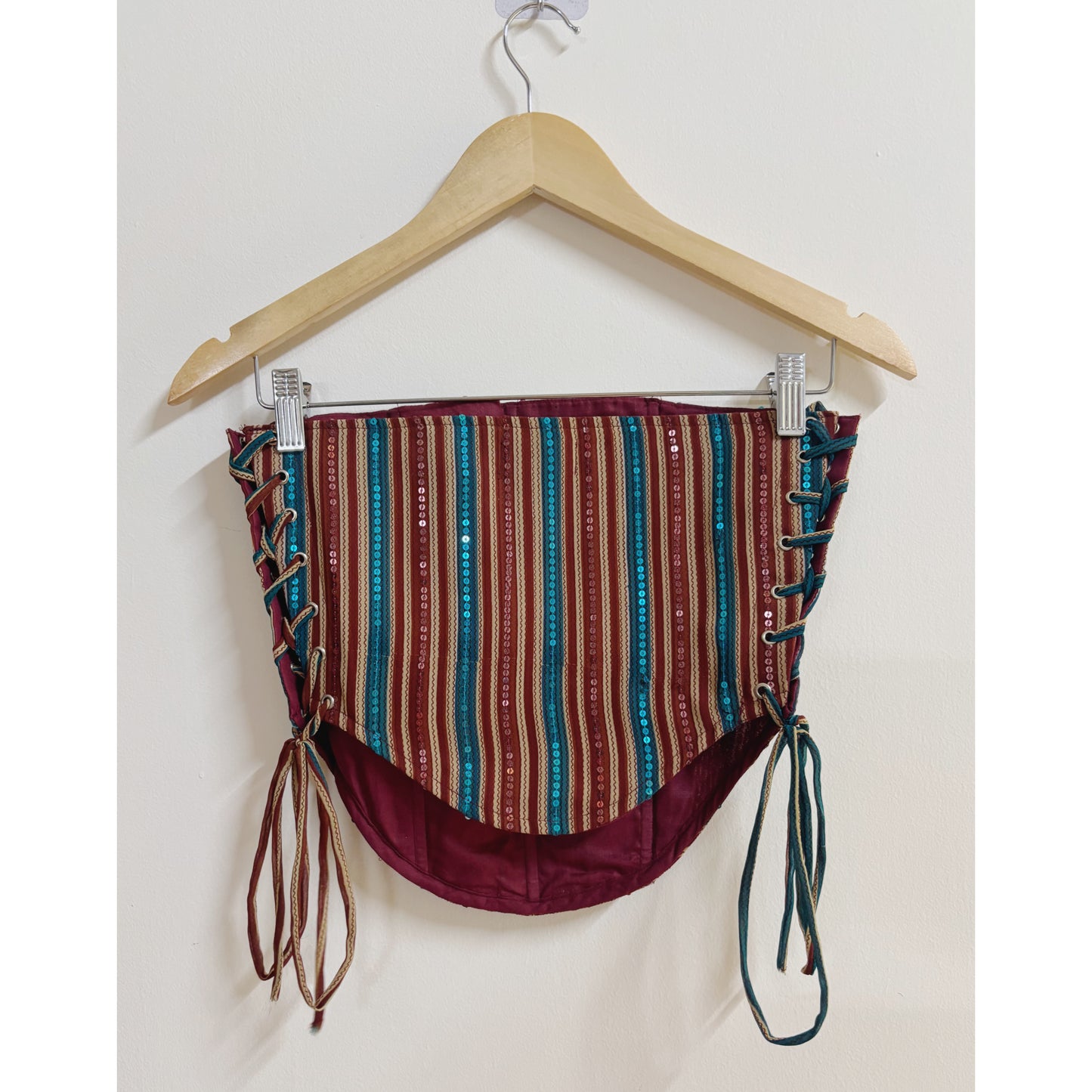 Multi colour sequins corset