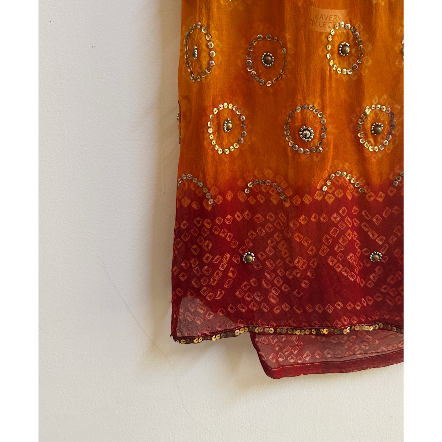 Bandhani sun hues sequins halter neck