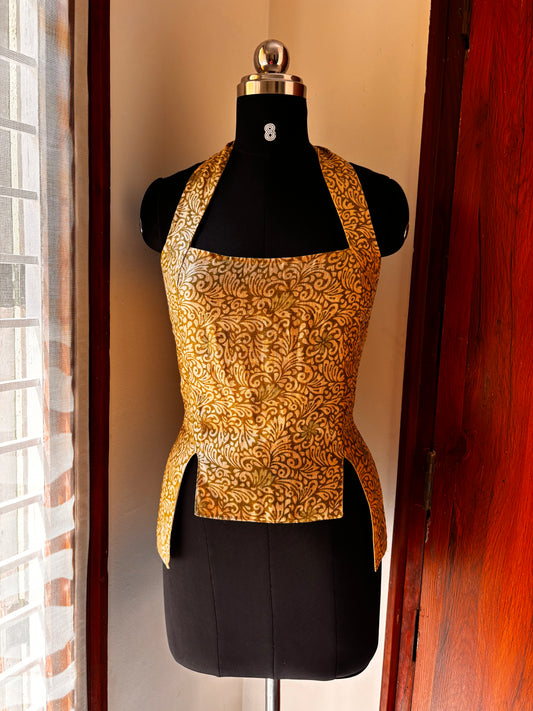 Warm gold olive green corset