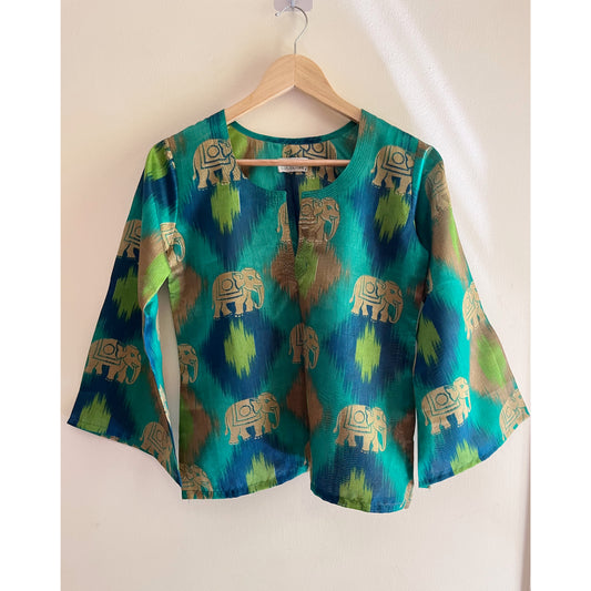 Vibrant elephant weave kurta