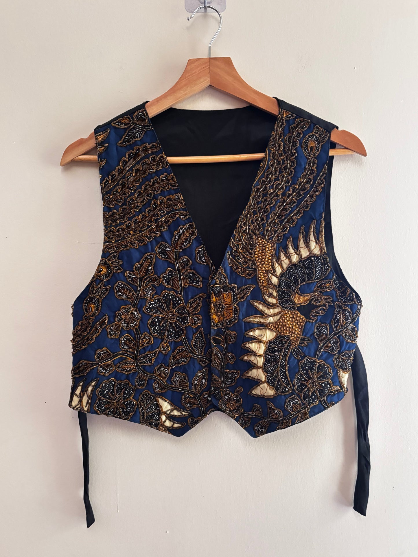 Garuda bird batik vest with handwork details