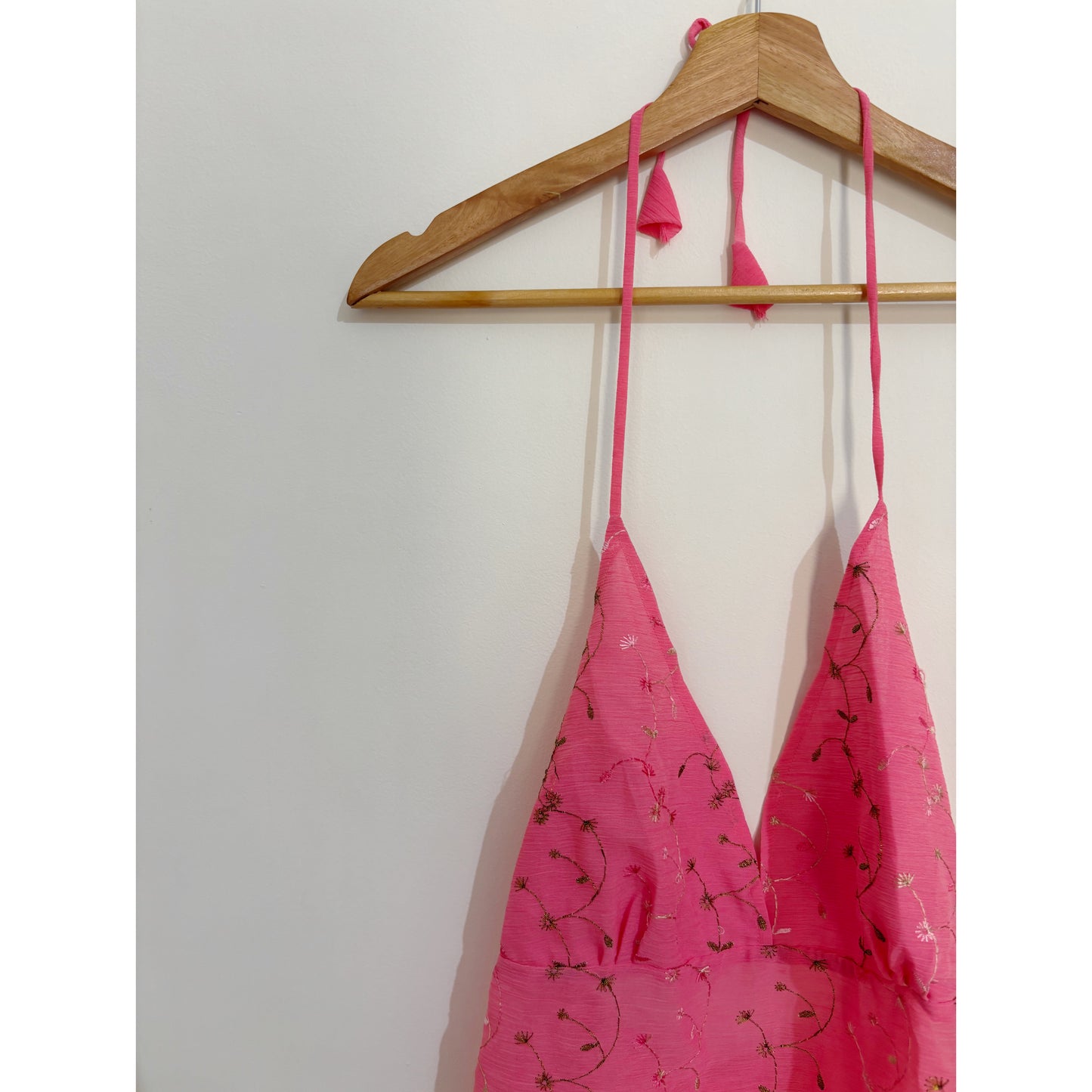 Pink & White Floral Embroidered Set