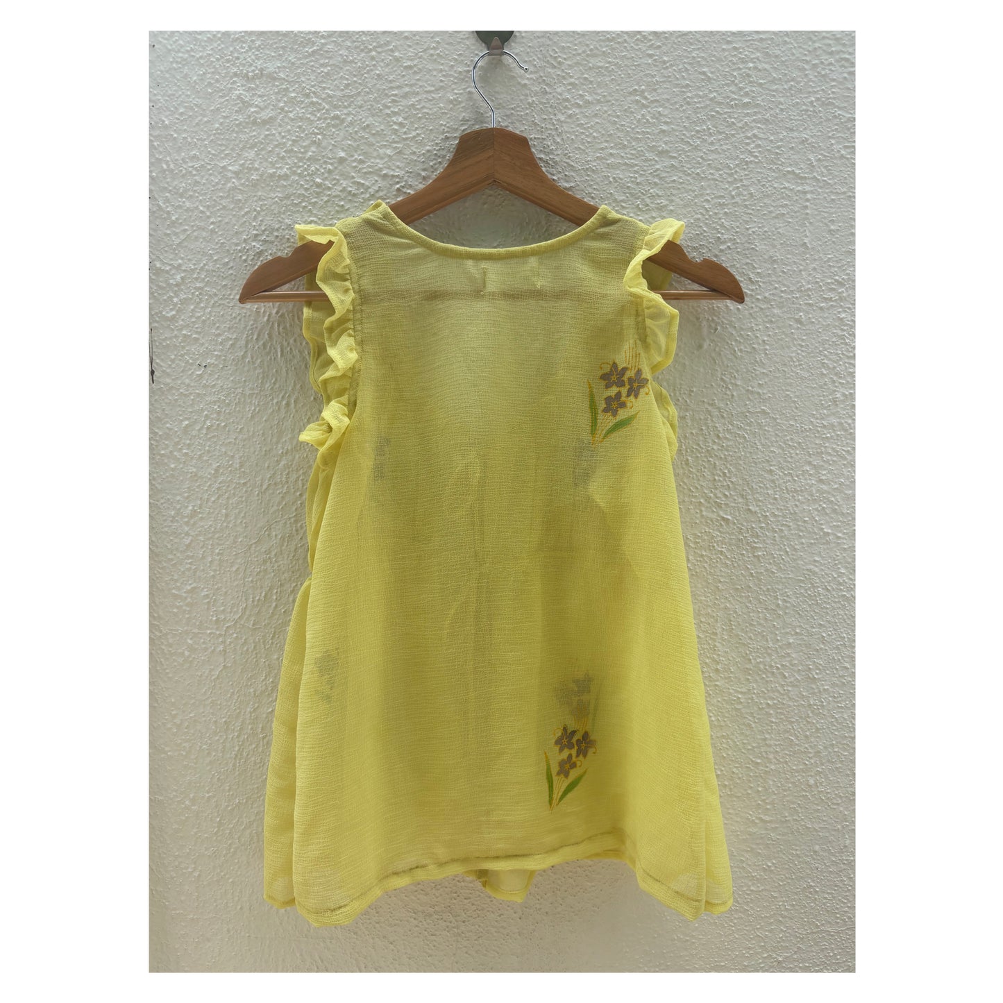 Purple motif lime top