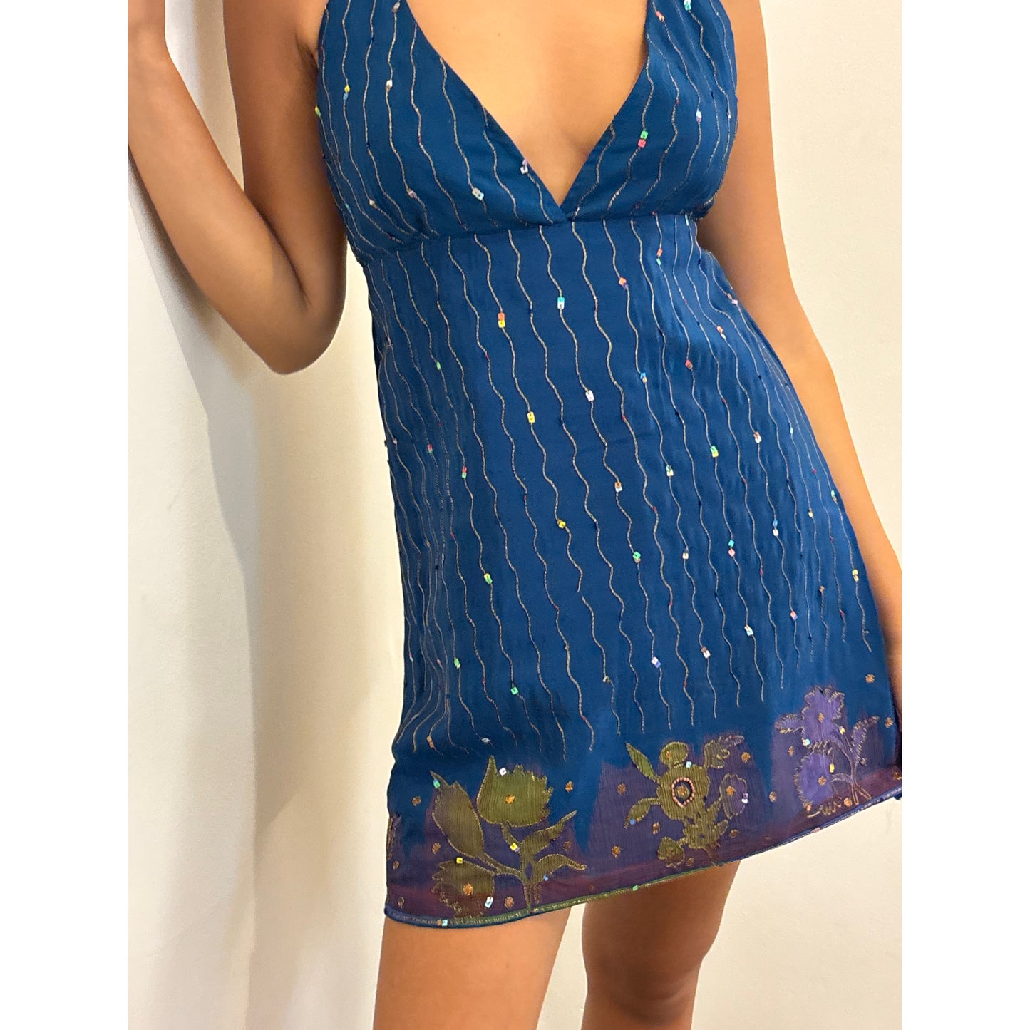 Lovely blue floral border dress